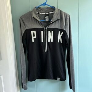 Pink half zip long sleeve top